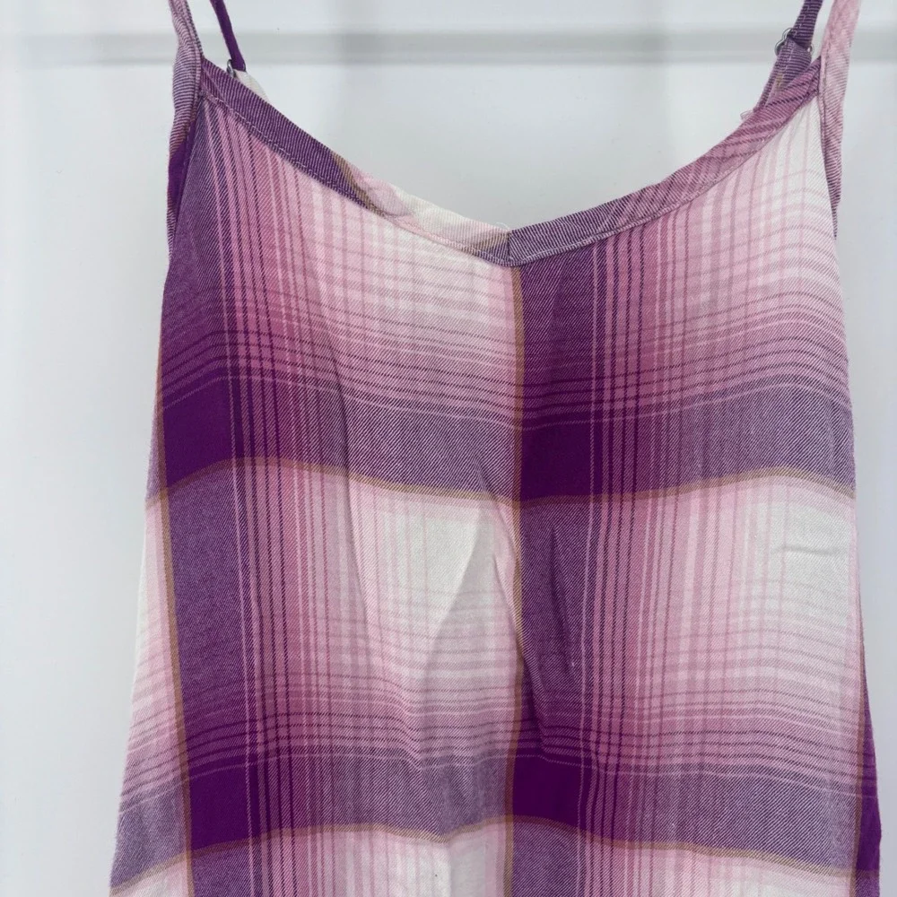 OshKosh B'Gosh Girls Dress‎ Size 7/7A Purple Plaid Sleeveless Casual Summer